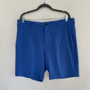 WALTER HAGEN Men's Performance Size 38 Waist Flat Front Golf Shorts Cobalt Blue